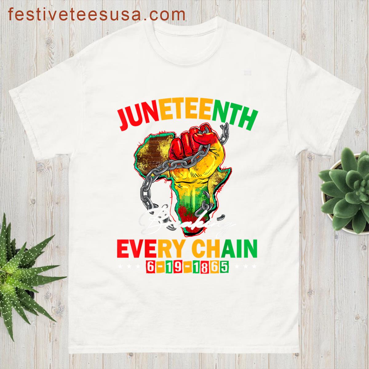 Retro Juneteenth Breaking Every Chain Since 1865 Black Pride T-shirt