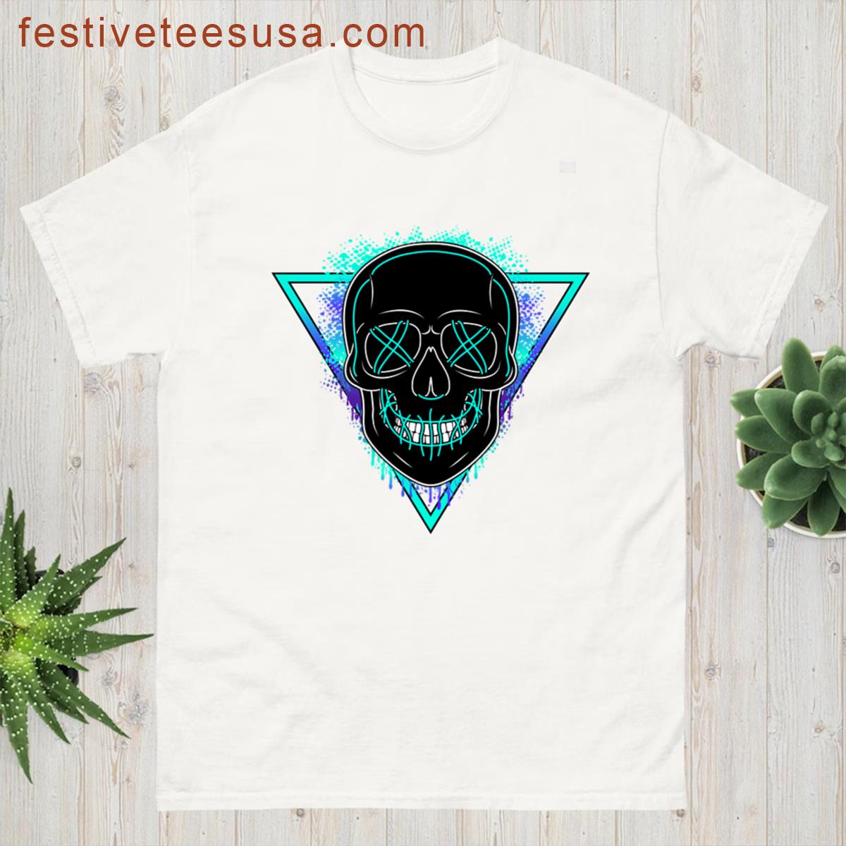 Skull Mask Turquoise X X Oversized T-shirt