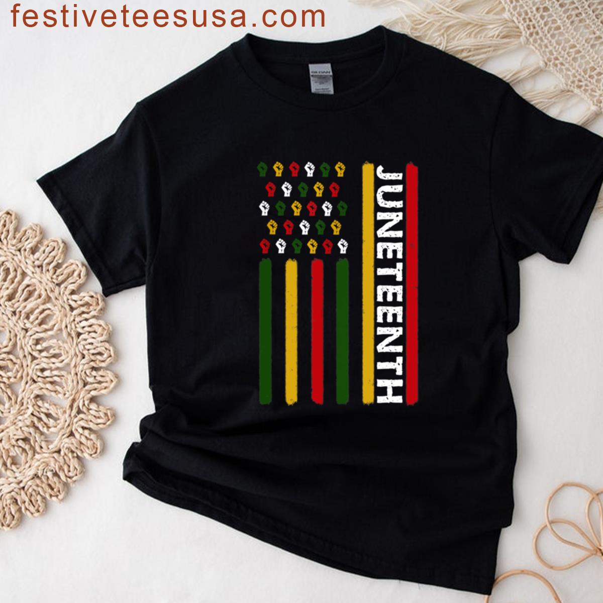 Juneteenth White Flag Independence Freedom Day Oversized T-shirt