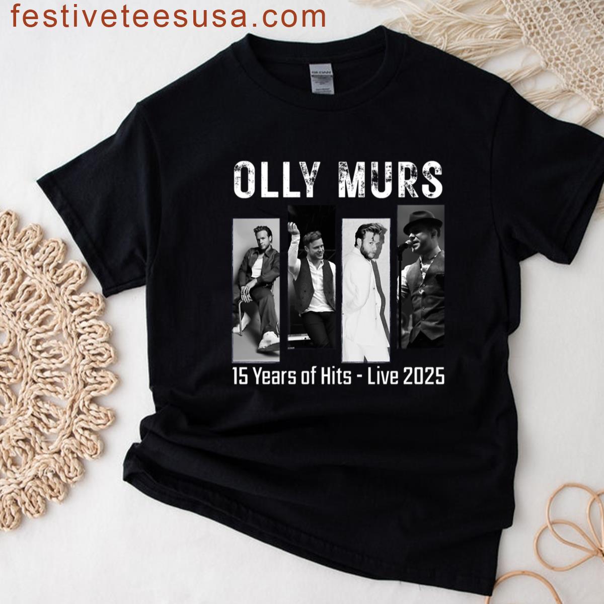 Olly Murs 15 Years Of Hits Tour 2025 T-shirt