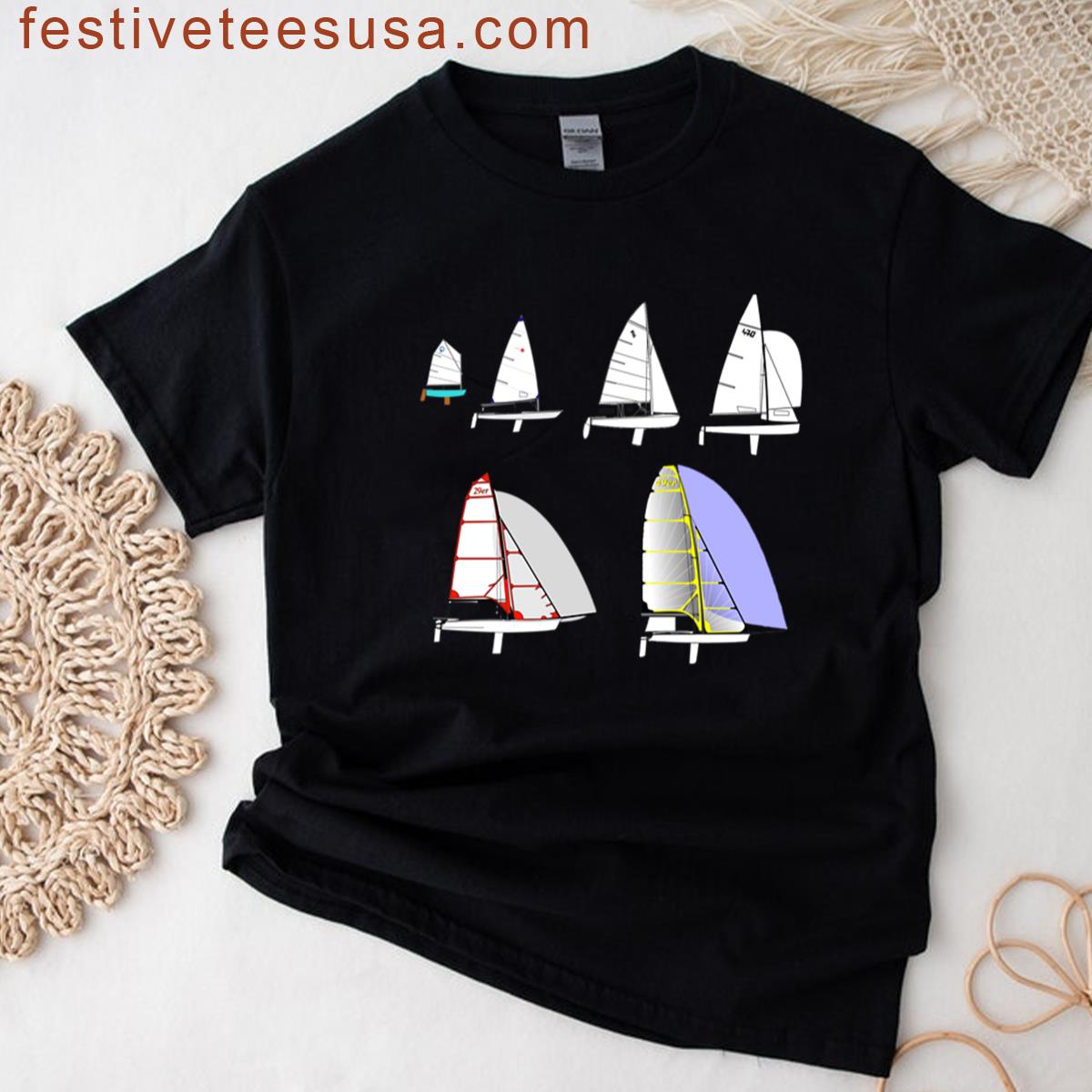 Optimist Laser 420 470 29er 49er Sailboats T-shirt