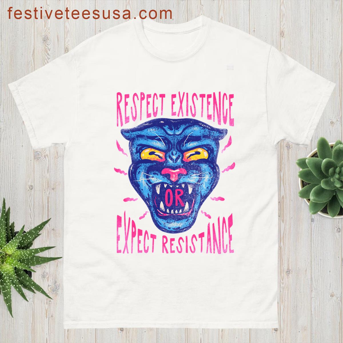 Respect Existence Or Expect Resistance Juneteenth Day Black History Month Theme Bhm 2021 Black Panth T-shirt