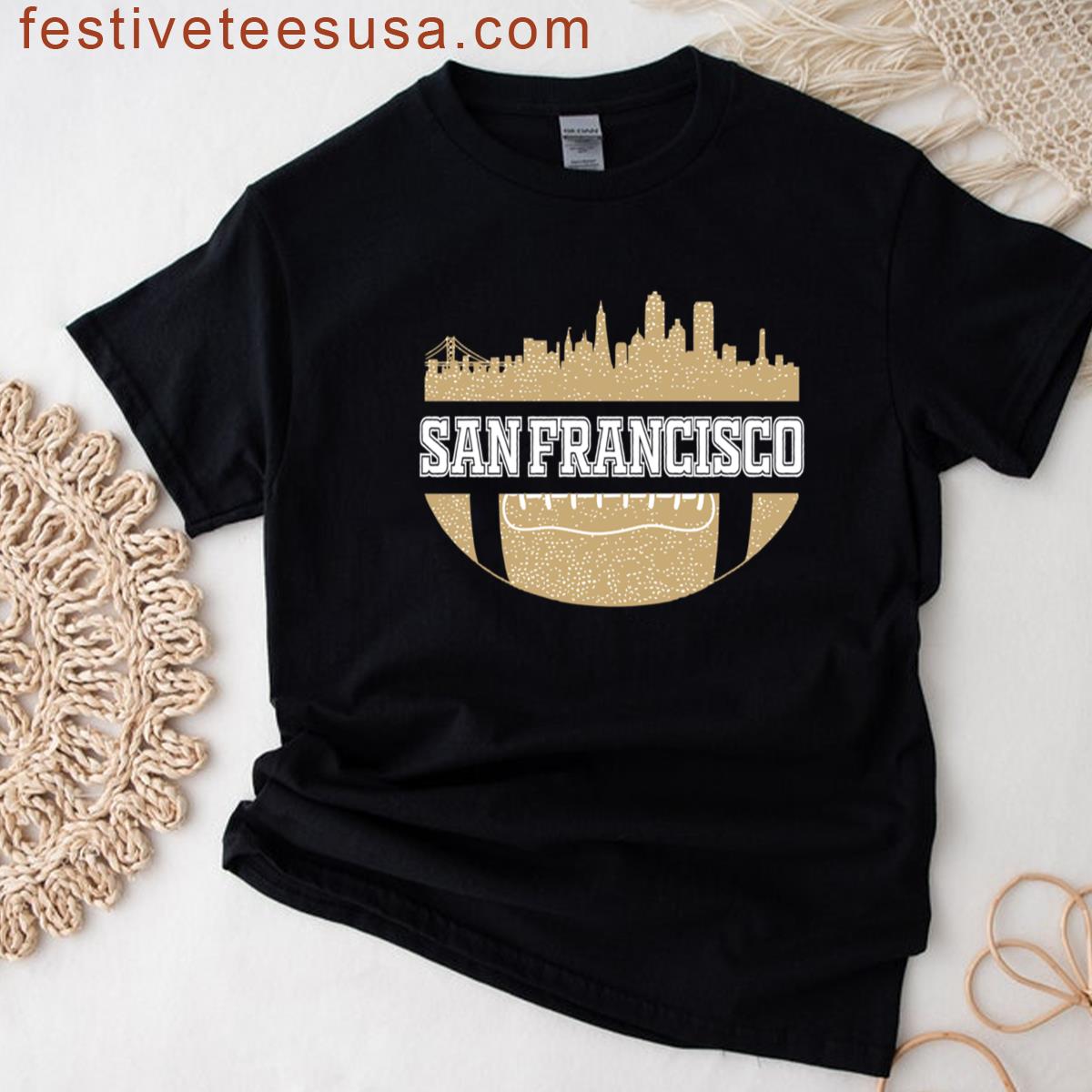 Retro 49ers Football Fan Vintage San Francisco Skyline T-shirt
