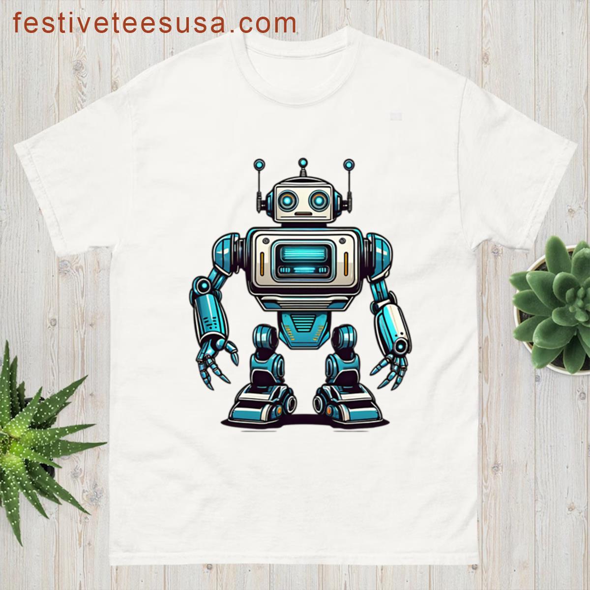 Retro Futuristic Robot Oversized T-shirt