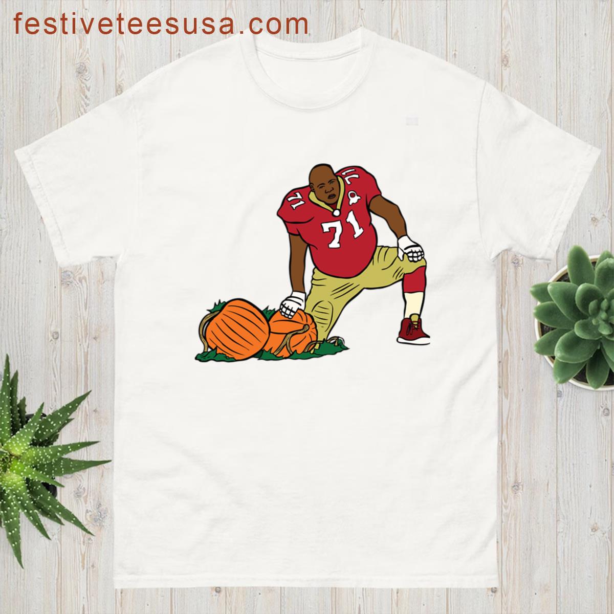 San Francisco 49er With Pumpkins Vector Image T-shirt
