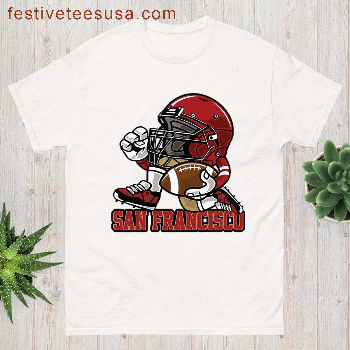 San Francisco Football Helmet Mascot T-shirt