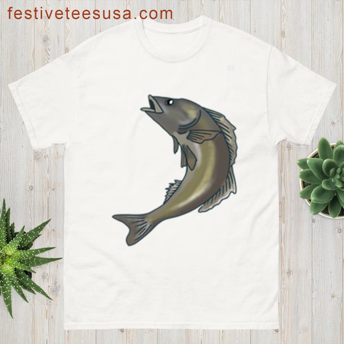 Sea Bass Fish Illustration For Anglers T-shirt