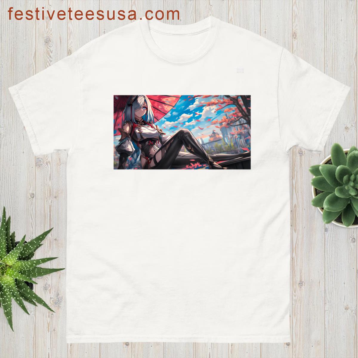 Shenhe Genshin Impact Cryo Exorcist Deskmat T-shirt
