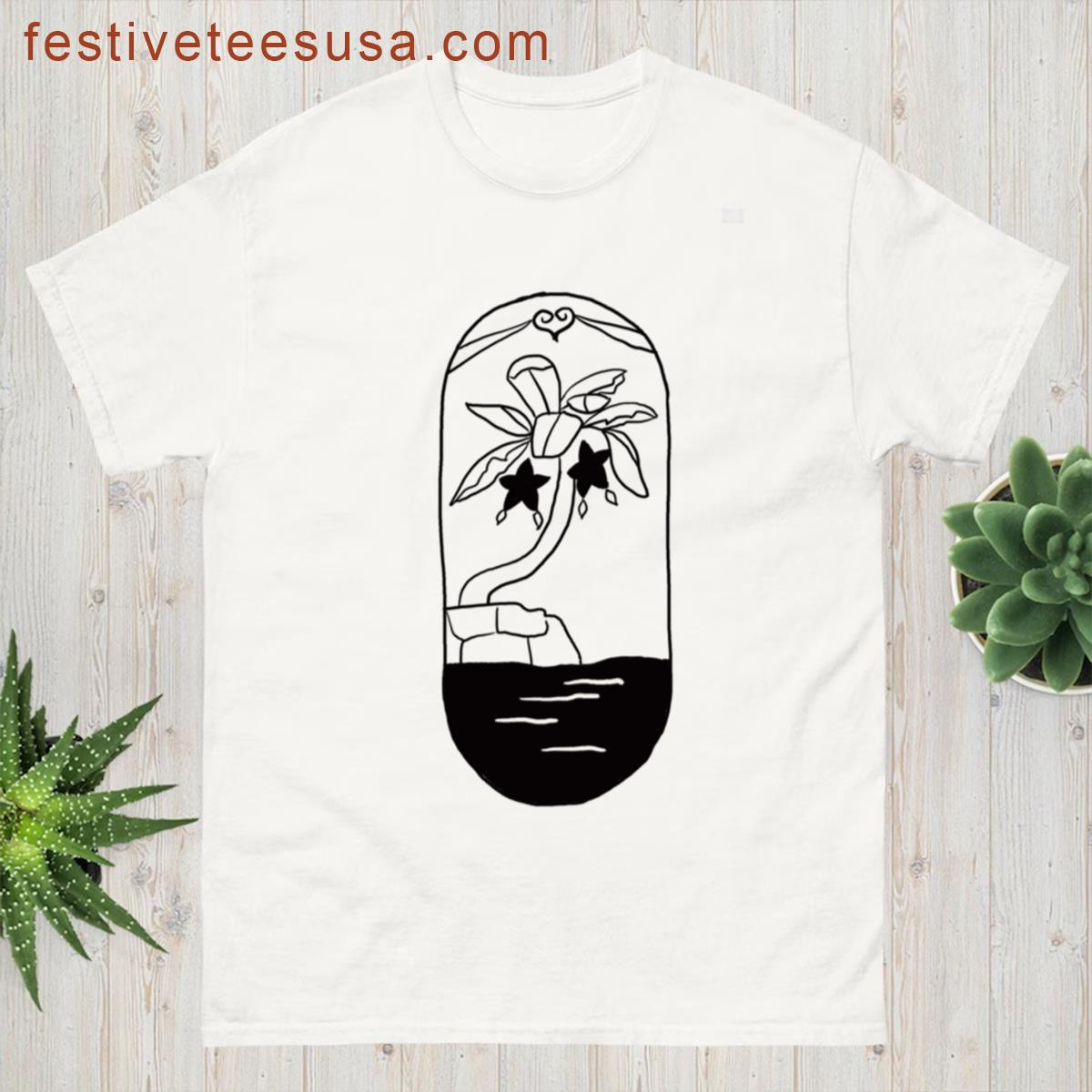 Starfruit Palm Tree Beach Patch T-shirt