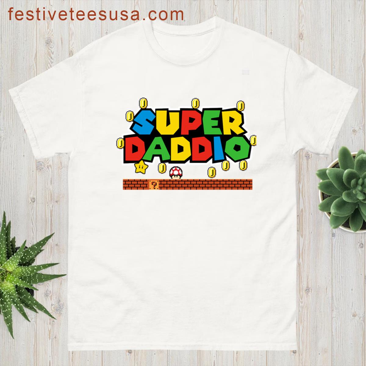 Super Daddio Dad Video Gamer T-shirt