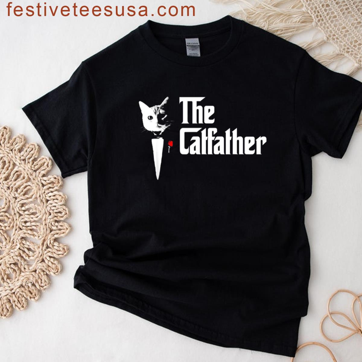 The Catfather Father Of Cats Funny Cat Dad T-shirt