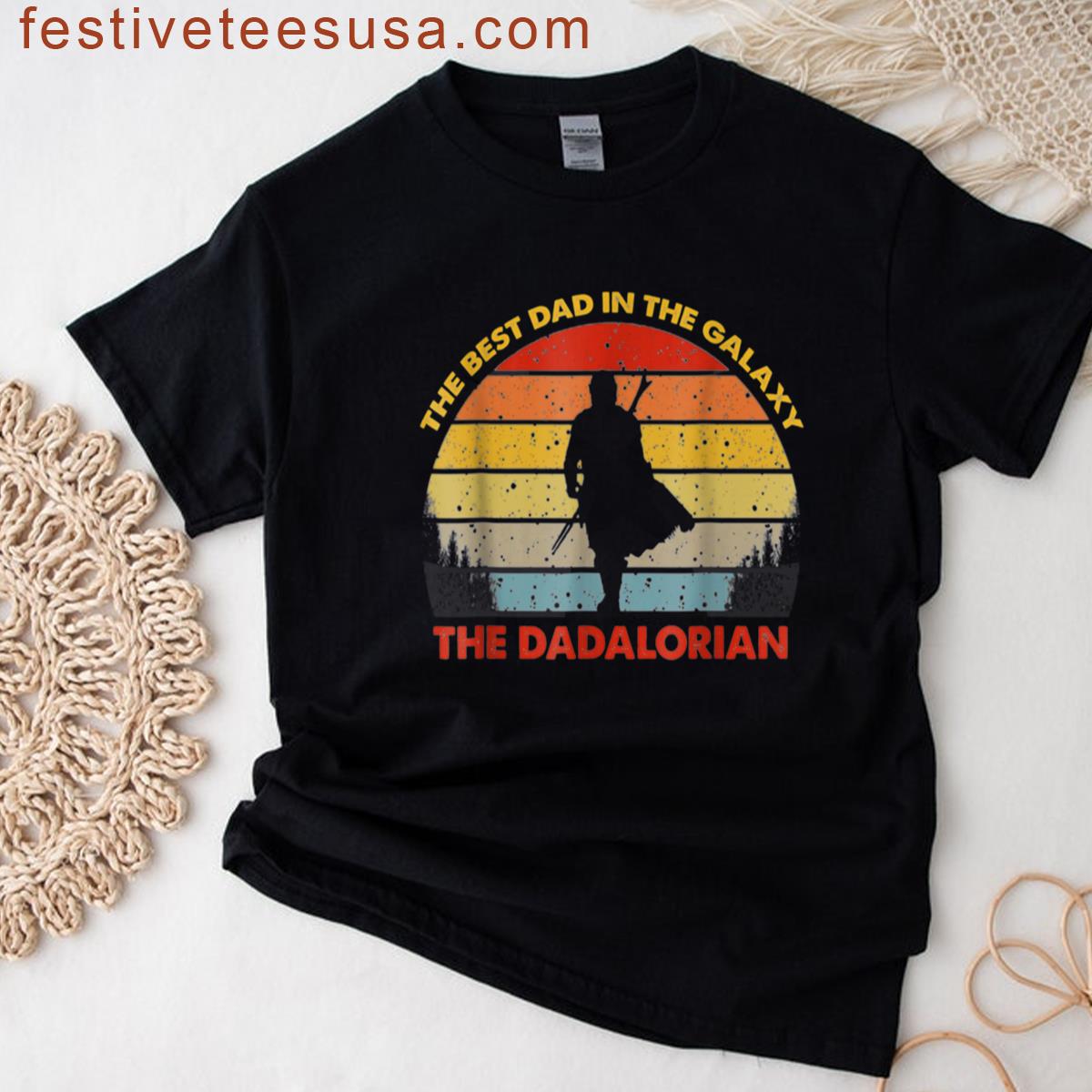The Dadalorian Best Dad In The Galaxy Retro Vintage T-shirt