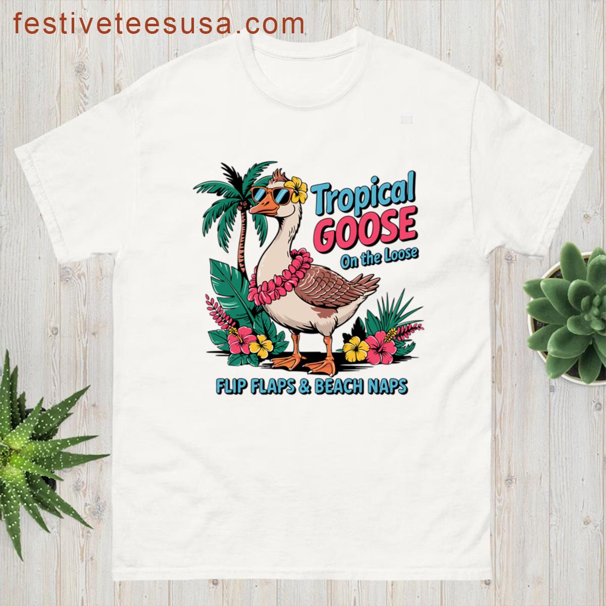 Tropical Goose On The Loose T-shirt