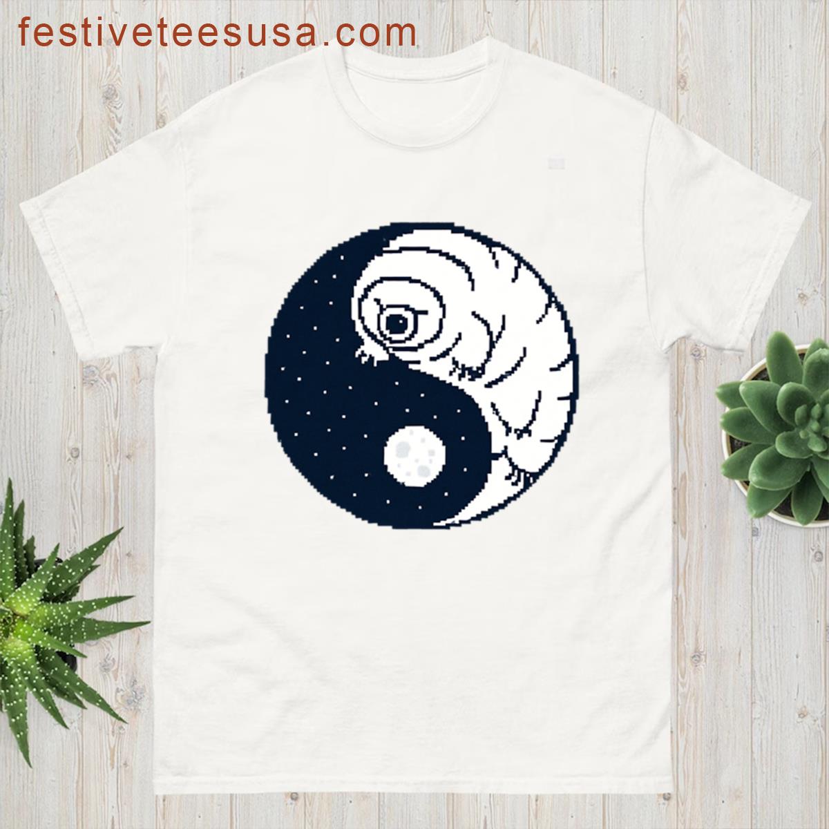 Yin Yang Tardigrade Space Explorer With Moon And Stars T-shirt
