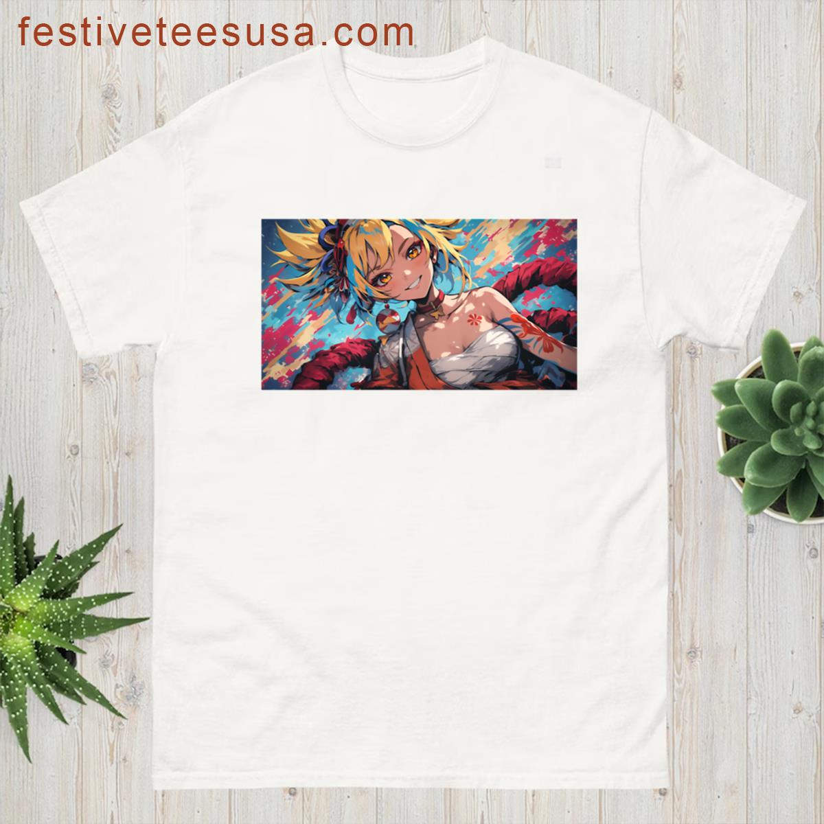Yoimiya Genshin Impact Pyro Fireworks Deskmat T-shirt