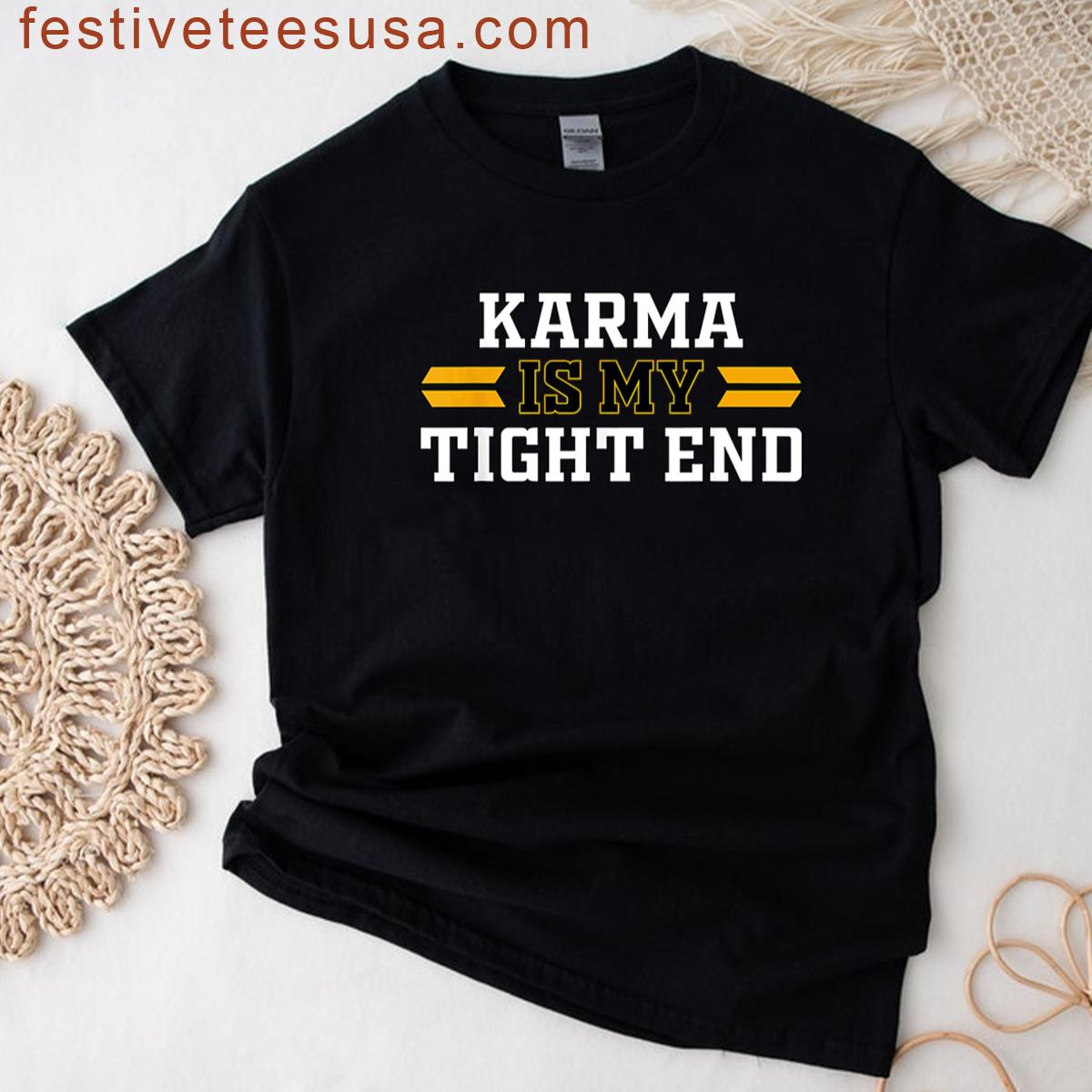 Karma Is My Tight End Karma Is My Tight End Vintage Unisex Taylor Swift Travis Kelce Karma Is My Tig T-shirt
