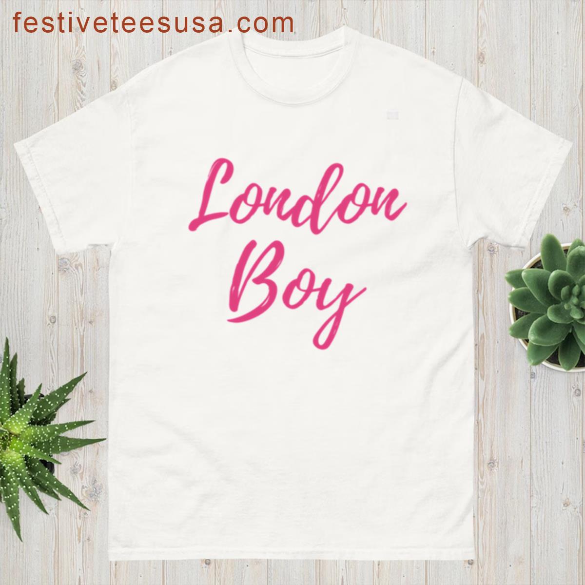 London Boy Taylor Swift Lover Album Lyrics Pink T-shirt