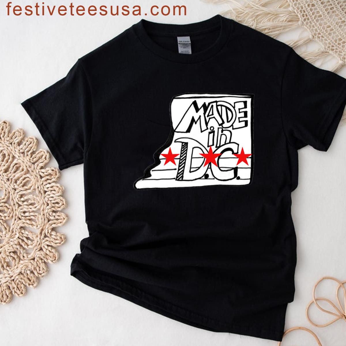 Made In Dc Doodle With Red Stars T-shirt