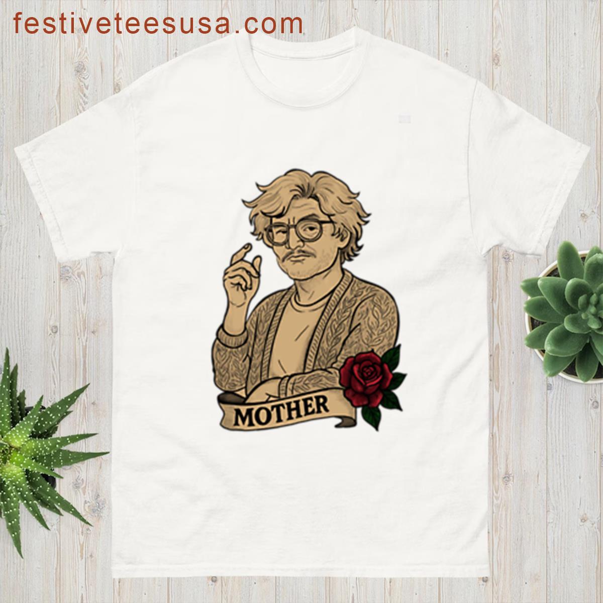 Mother Is Speaking Mrs Flores Vintage Tattoo Sketch Pedro Pascal Oversized T-shirt