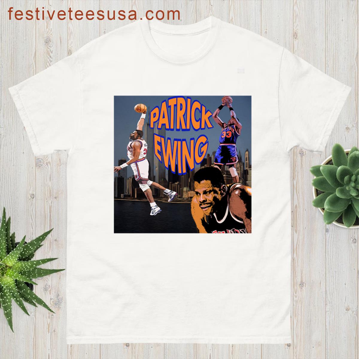 Patrick Ewing Towering Over Nyc T-shirt