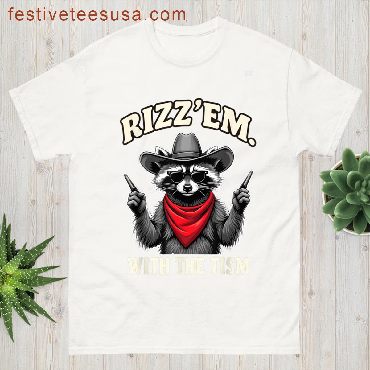 Rizz Em With The Tism Funny Meme Autism Awareness Cat T-shirt