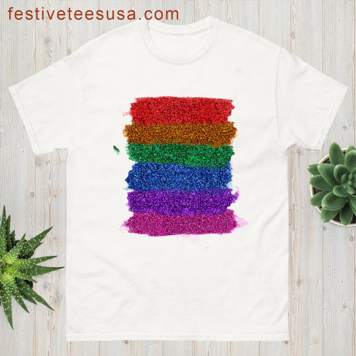 Sparkly Rainbow 6th Coming Out Anniversary T-shirt