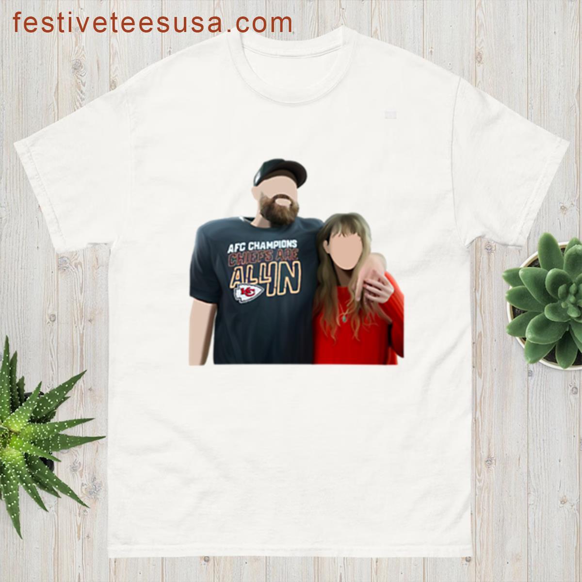 Taylor Swift And Travis Kelce Oversized T-shirt