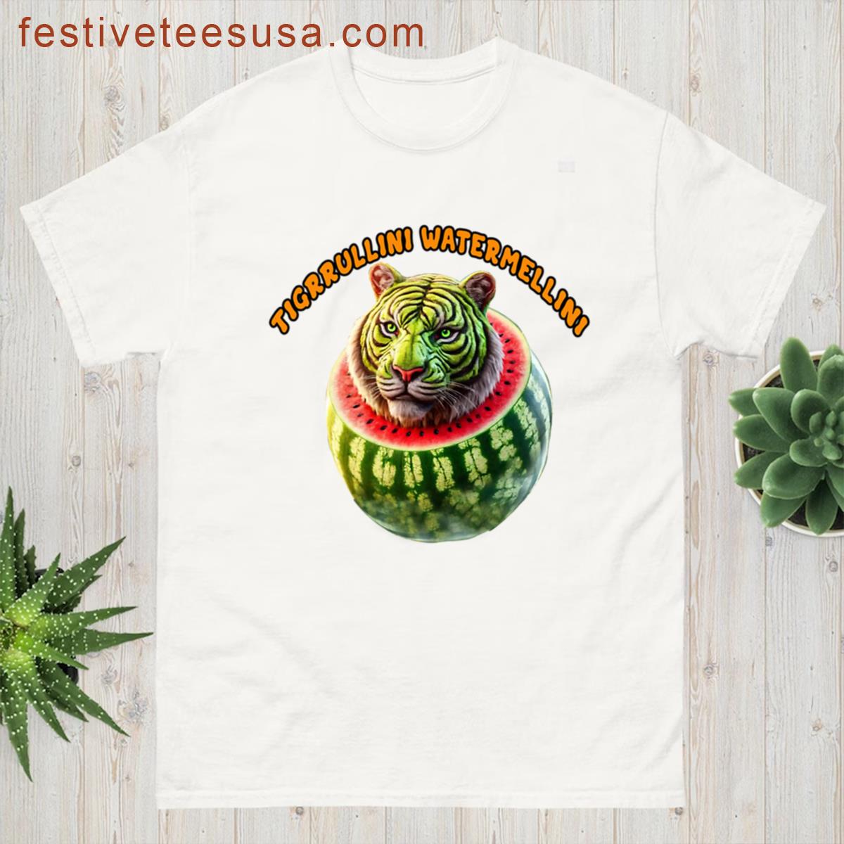 Tigrrullini Watermellini Tigrilli Watermelini Italian Brainrot Character T-shirt