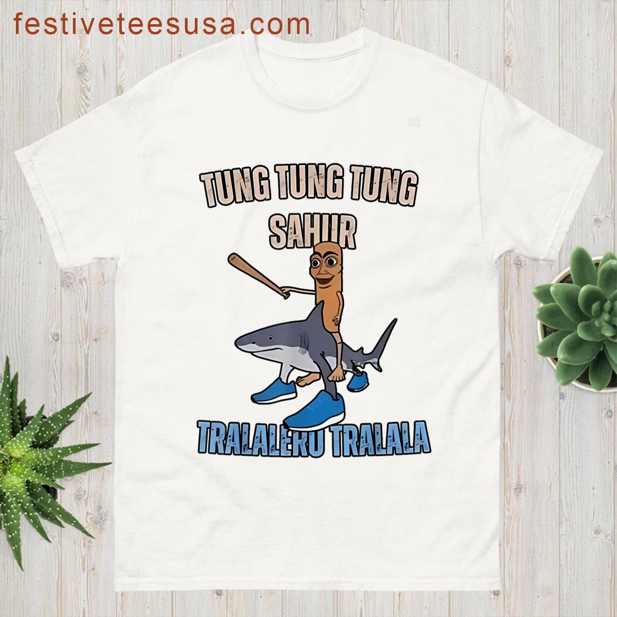 Tung Tung Tung Sahur Tralalero Italian Brainrot Funny Meme T-shirt