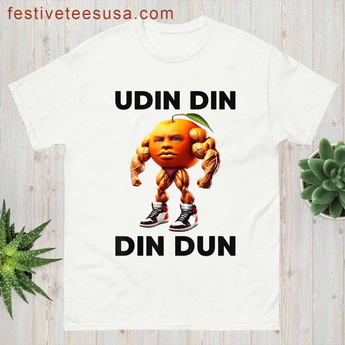 Udin Din Din Dun Udindindindun Italian Brainrot Meme Orange T-shirt