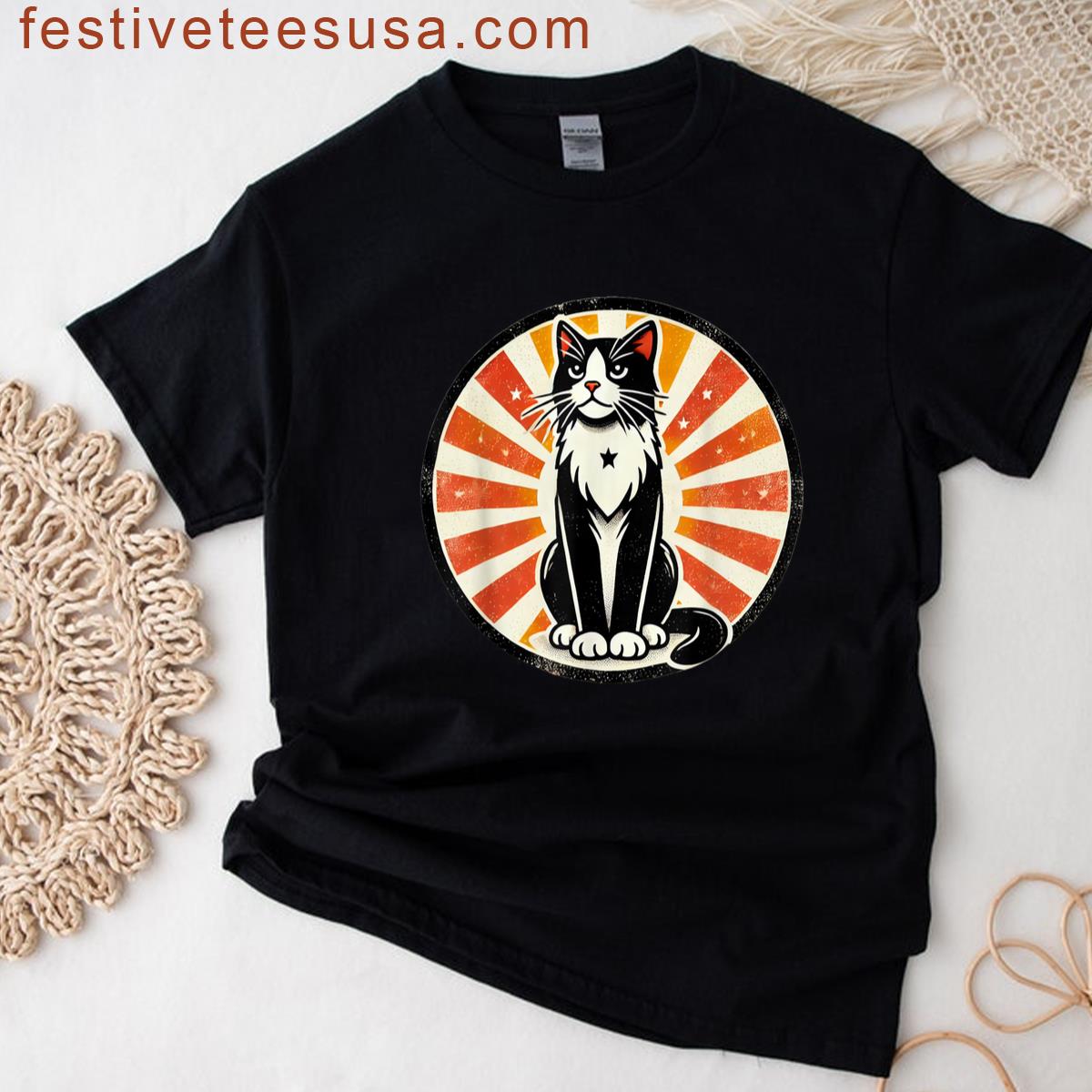 Vintage Cat Graphic T-shirt