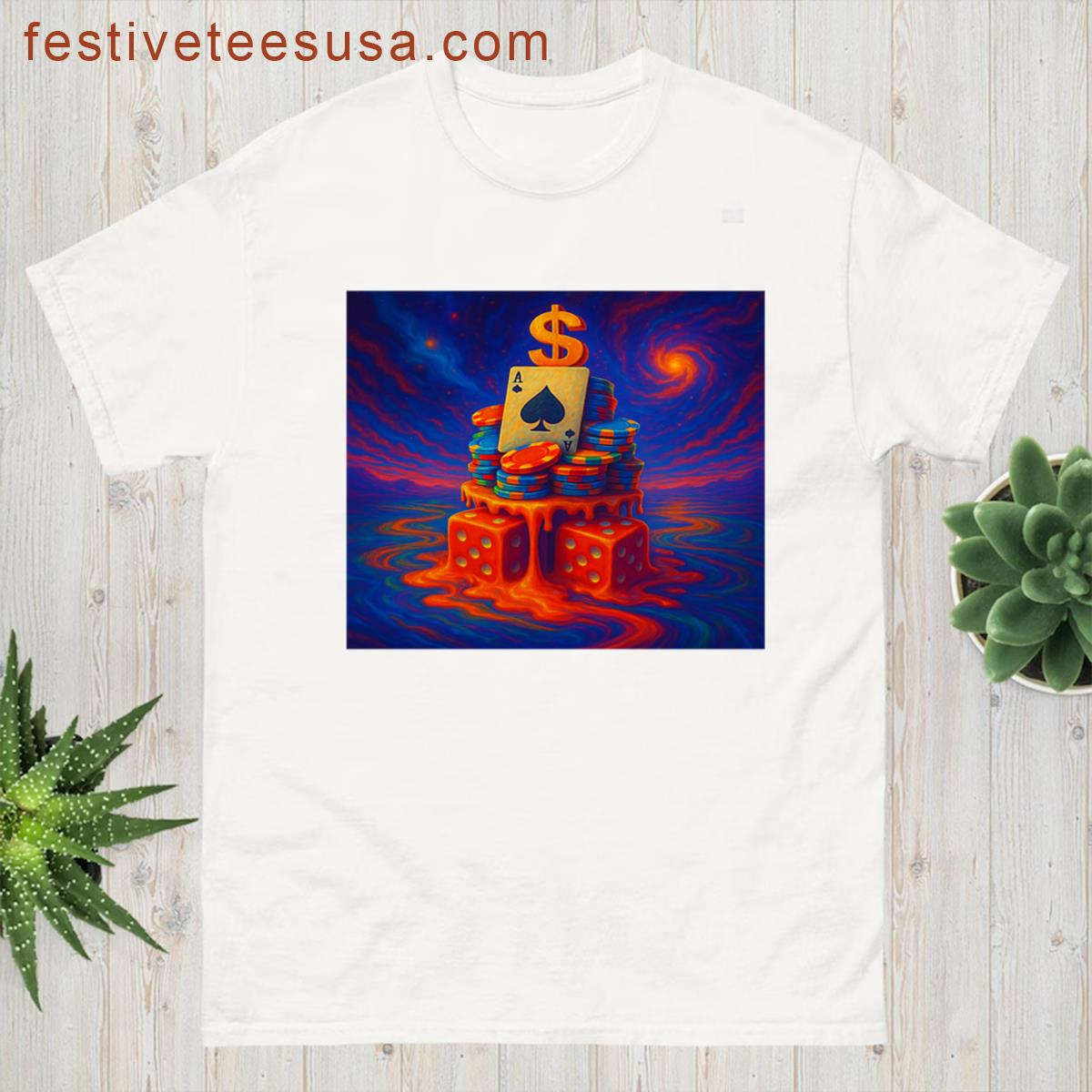 Ace Of Spades Trippy Gambling-inspired Psychedelic Art Premium T-shirt