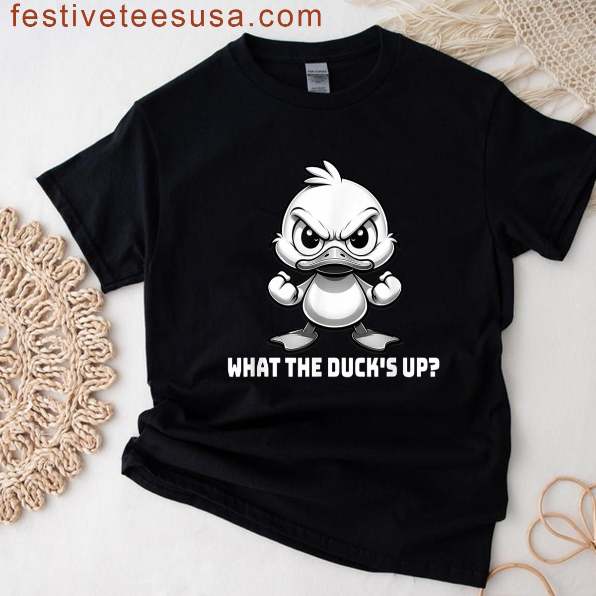 Angry Cartoon Duck With Viral Meme Attitude Quote T-shirt