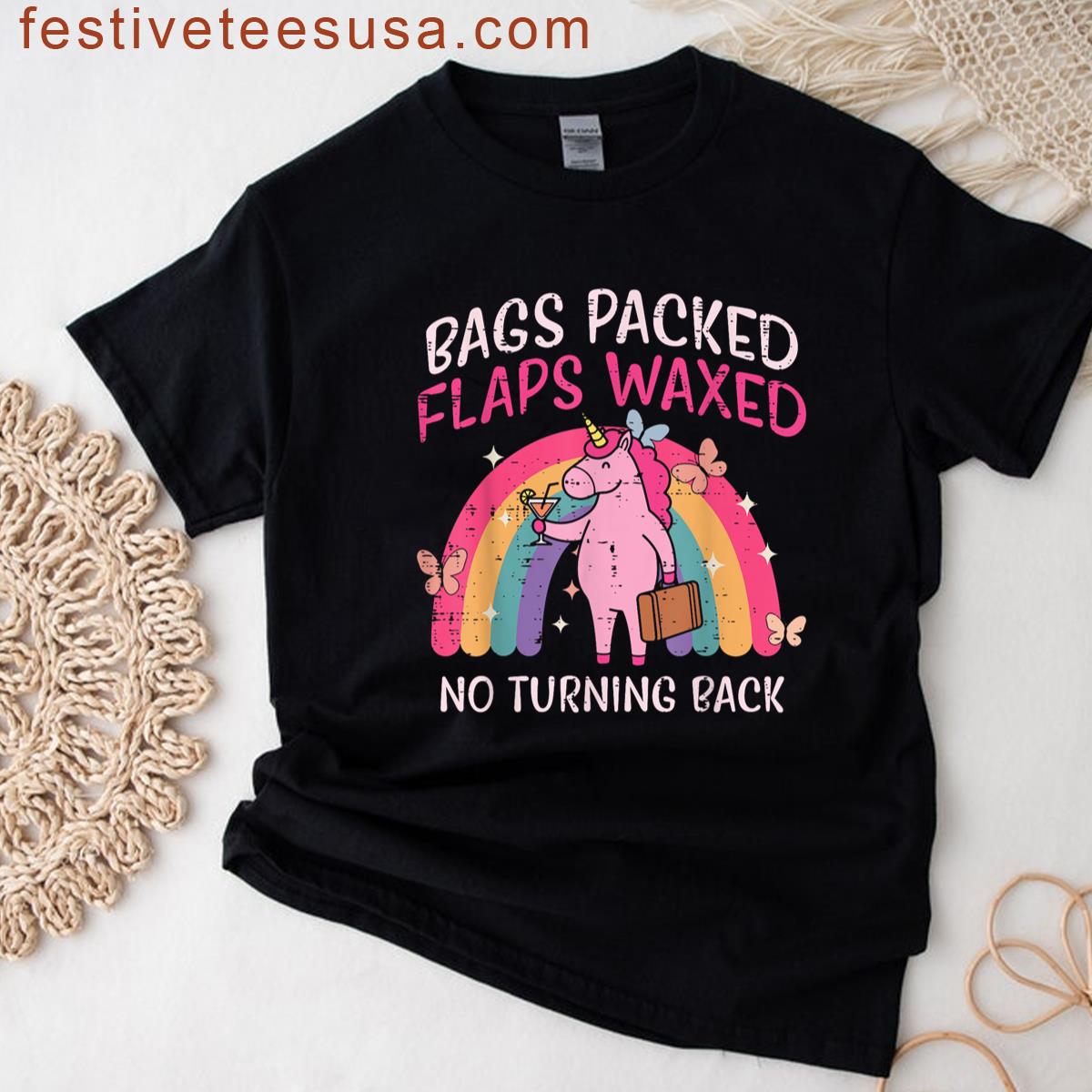 Bags Packed Unicorn Funny Inappropriate Vacation Women T-shirt