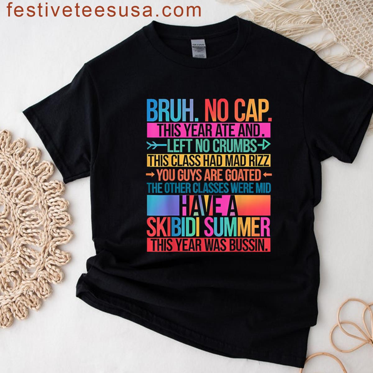 Bruh This Year Ate No Cap Funny Last Days Of School Kids Boy T-shirt