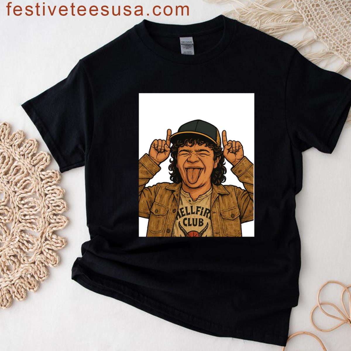 Dustin Hellfire Club Vibes Graphic T-shirt