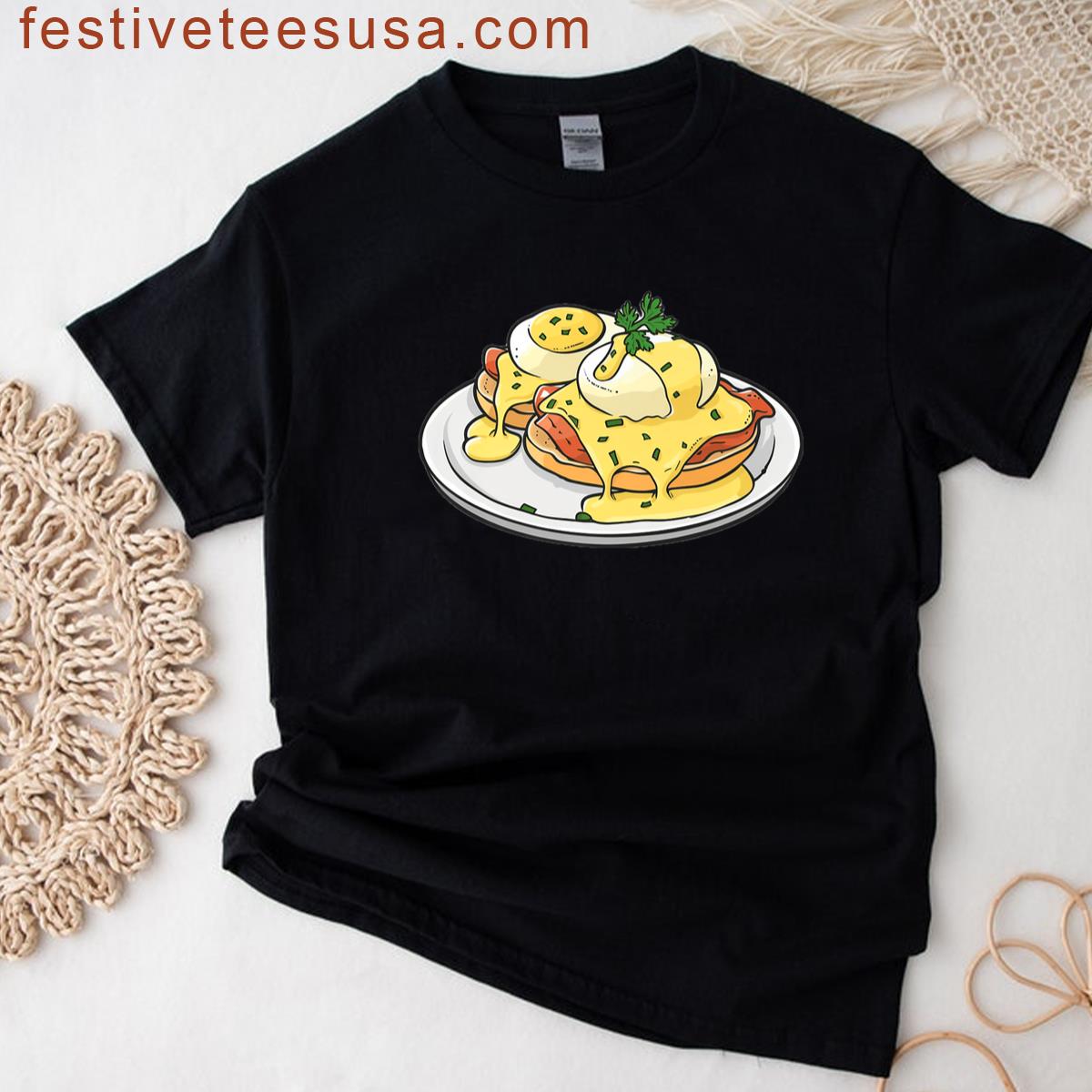 Eggs Benedict With A Cartoon Style Premium T-shirt