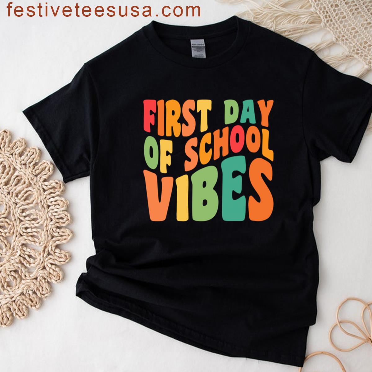 First Day Of School Vibes Student First Day Of School Oversized T-shirt