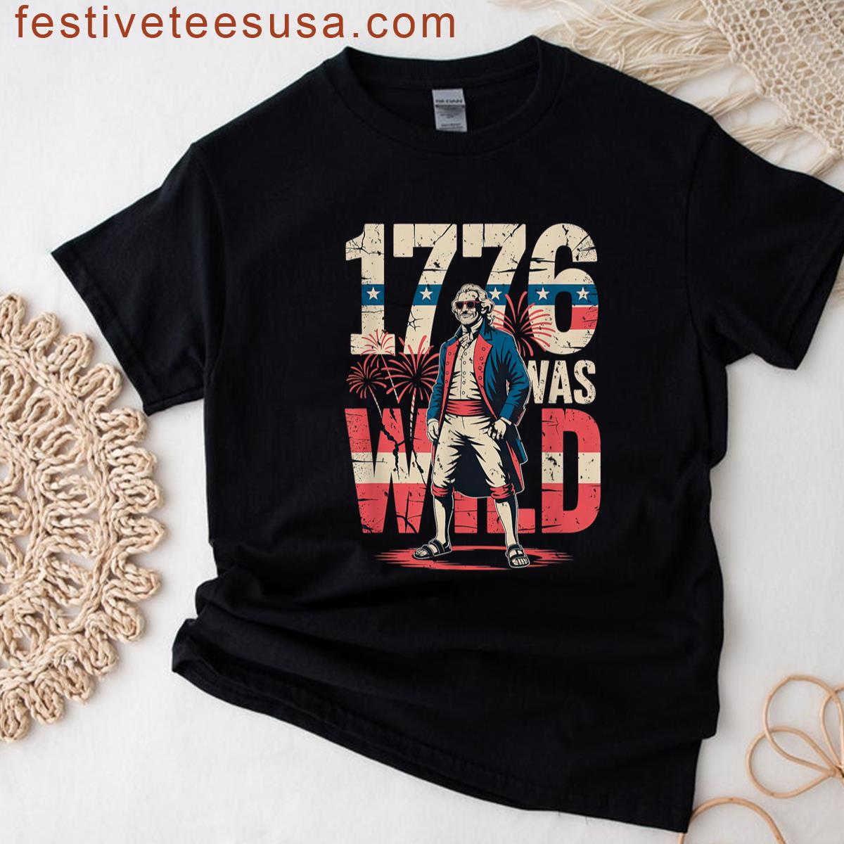 Funny Founding Cartoon With Liberty Bell And Shades T-shirt