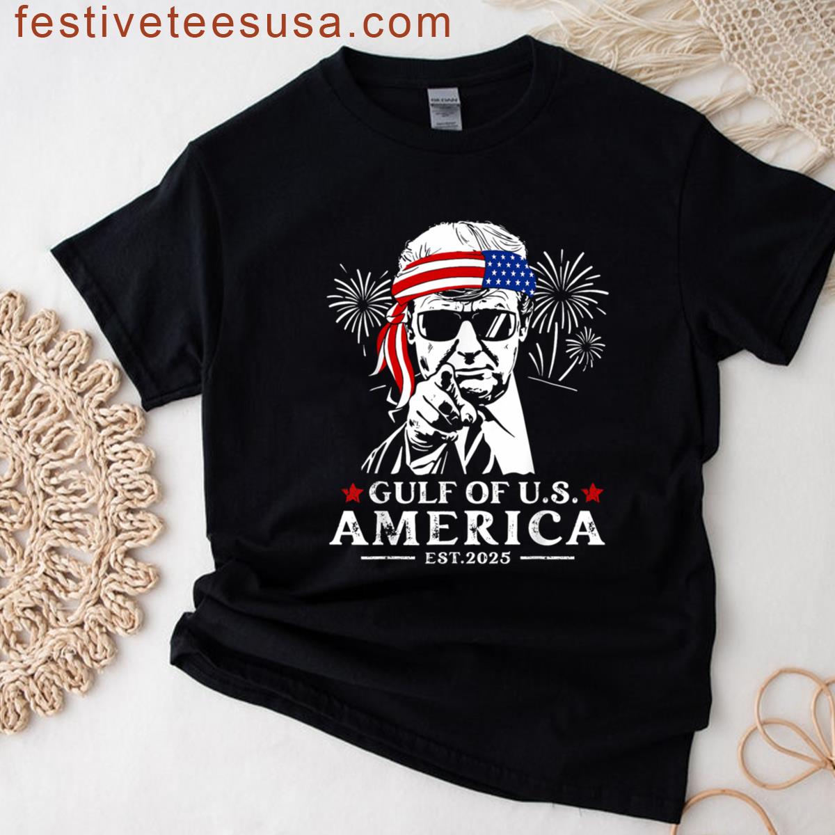 Funny Trump Gulf Of Usa America 2025 Happy 4th Of July Trump T-shirt
