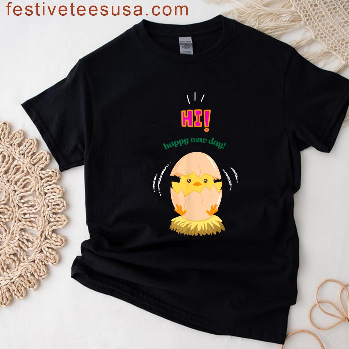 Happy New Day Cute Cartoon T-shirt