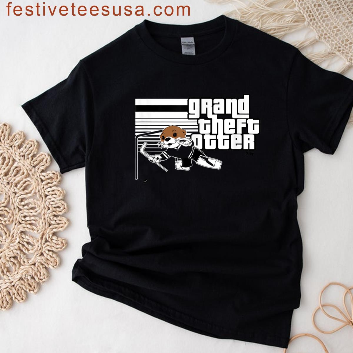 Jake Oettinger – Grand Theft Otter – Dallas Hockey T-shirt