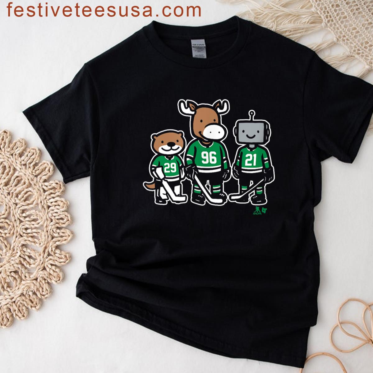 Otter Moose And Robo Guys – Dallas Hockey T-shirt