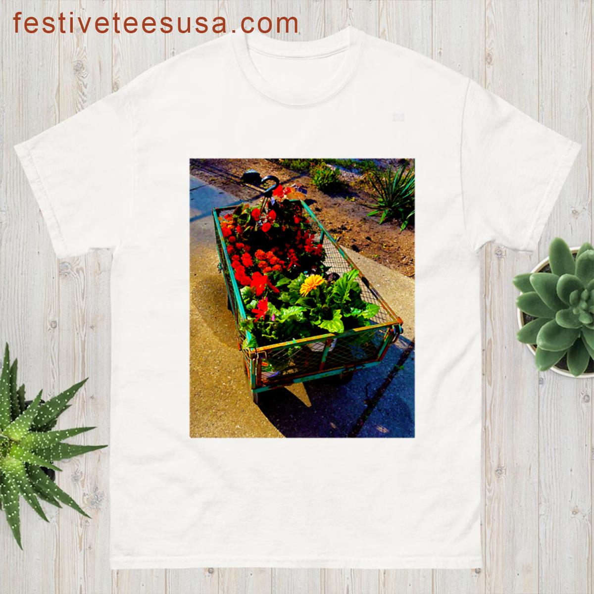 Rainbow Wagon Of Flowers Oversized T-shirt