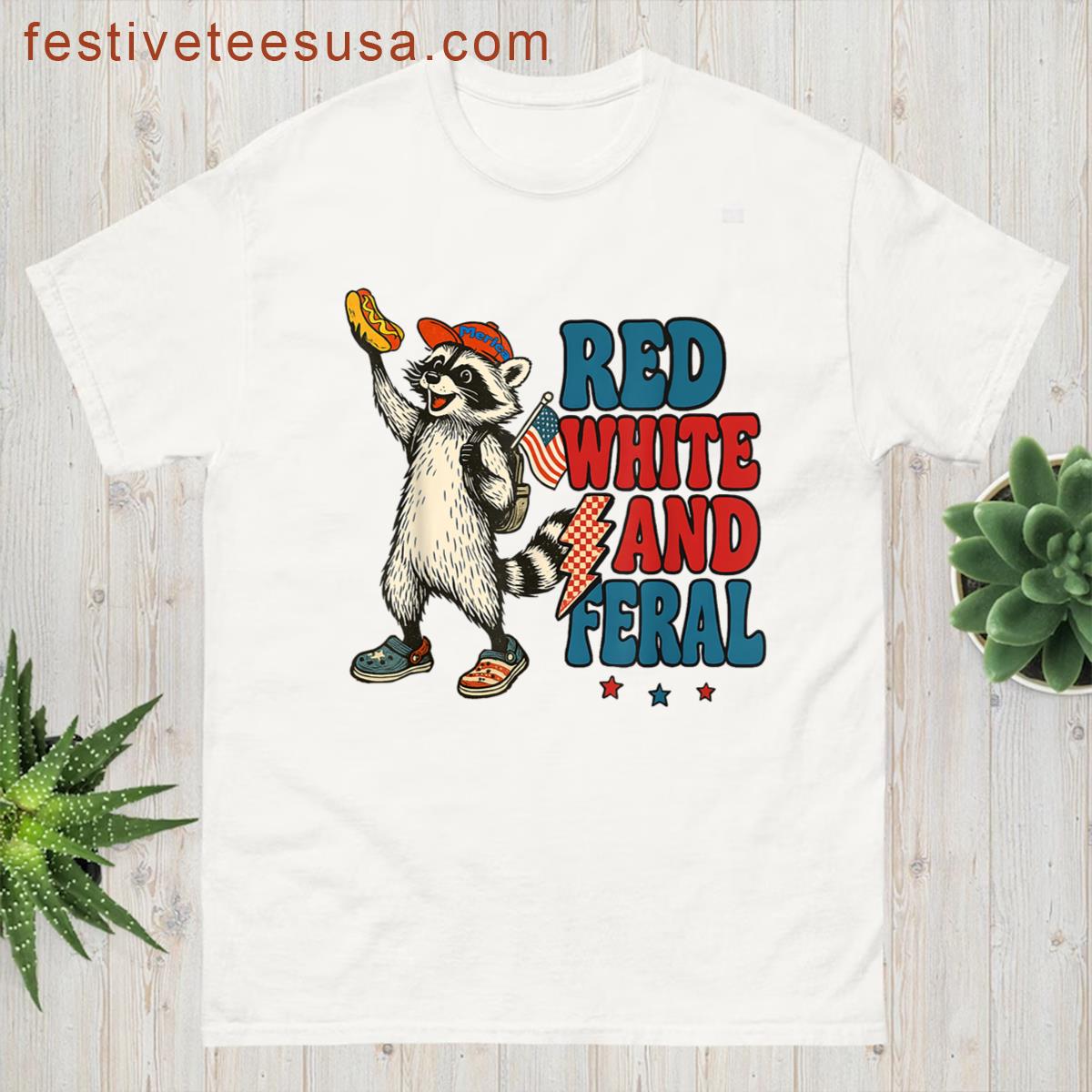 Red White And Feral T-shirt