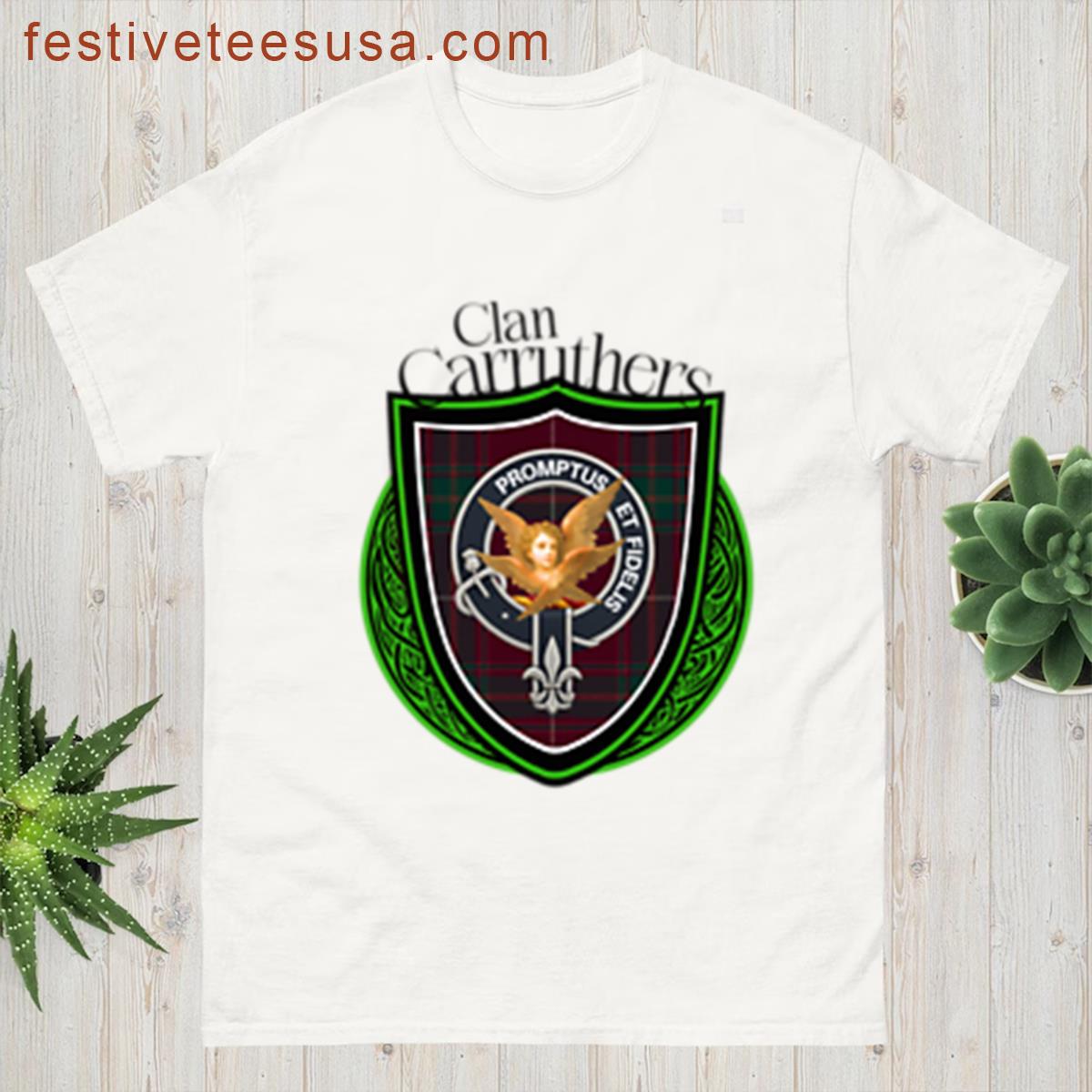 Scottish Clan Carruthers Tartan And Crest Products T-shirt