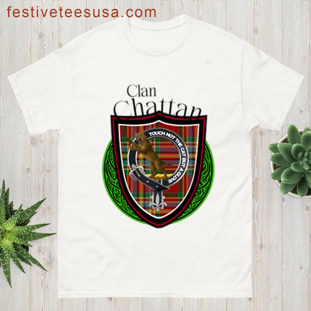 Scottish Clan Chattan Tartan And Crest Products Oversized T-shirt