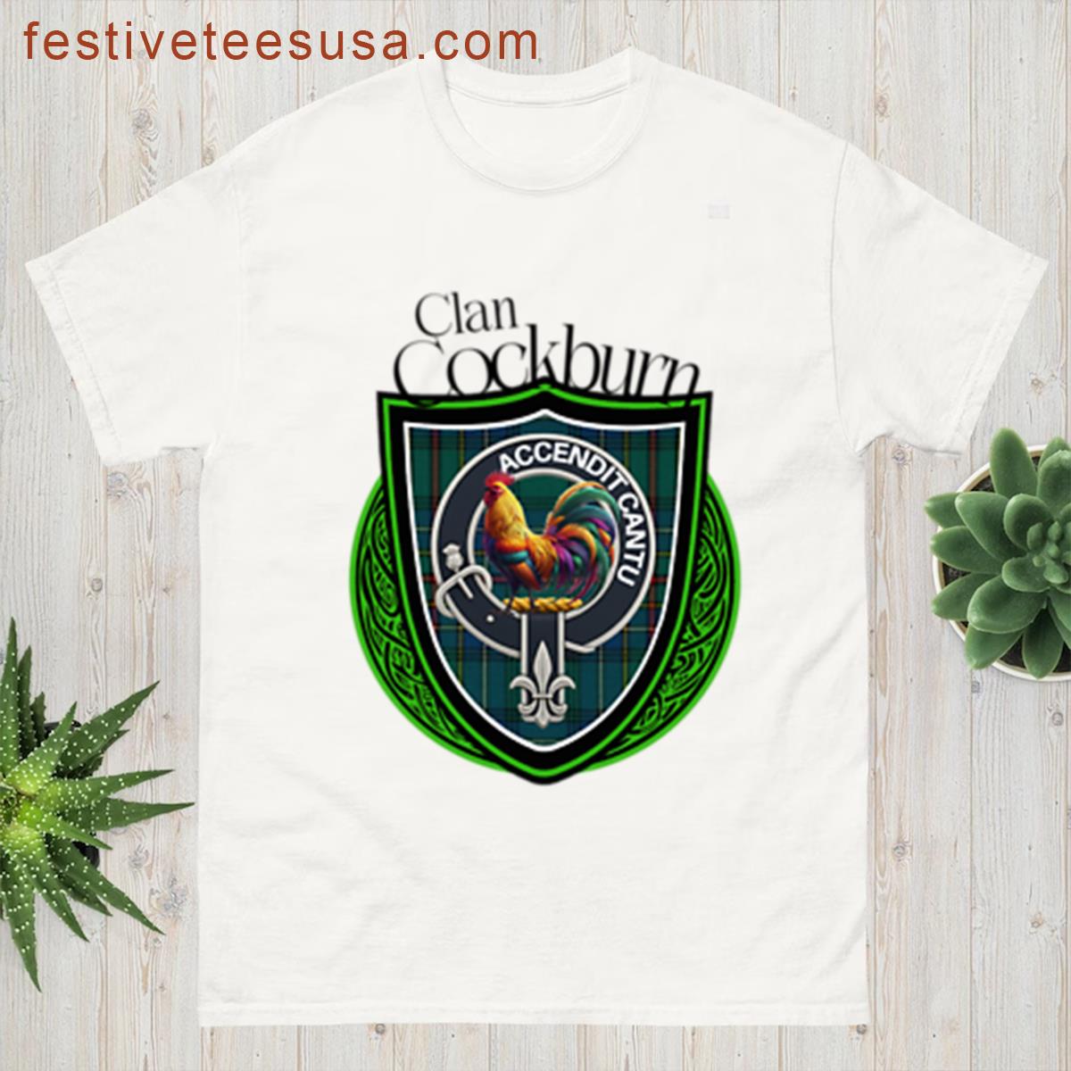 Scottish Clan Cockburn Tartan And Crest Products T-shirt