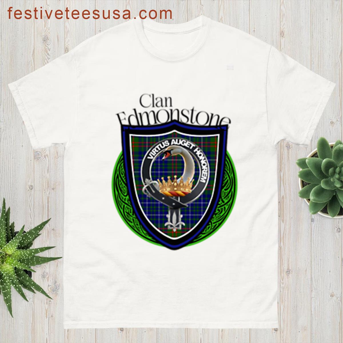 Scottish Clan Edmonstone Tartan And Crest Products T-shirt