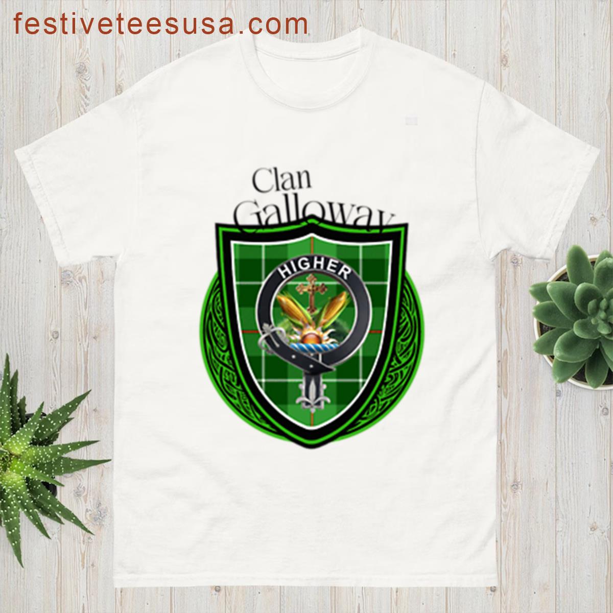 Scottish Clan Galloway Tartan And Crest Products Oversized T-shirt